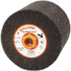 WALTER Surface Technologies - 4-1/2" Diam Aluminum Oxide Unmounted Flap Wheel - 5/8" Hole, 5/8-11 Thread, 4" Wide, Nonwoven, Very Fine Grade, 3,800 Max RPM - Eagle Tool & Supply