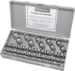 Fowler - 1/8 to 1 Inch Diameter, Chrome Steel, Gage Ball Set - 0.0001 Inch Tolerance, Grade 24 Accuracy, 63 RC Hardness, 26 Pairs - Eagle Tool & Supply