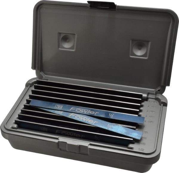 Fowler - 20 Piece, 6 Inch Long Alloy Steel Parallel Set - 1/2 to 1-5/8 Inch High, 1/32 to 1/32 Inch Thick, 50 RC Hardness, Sold as 10 Pair - Eagle Tool & Supply