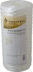 Pentair - 4-1/2" OD, 100µ, Fibrillated Polypropylene String-Wound Cartridge Filter - 9-7/8" Long, Reduces Sediments - Eagle Tool & Supply