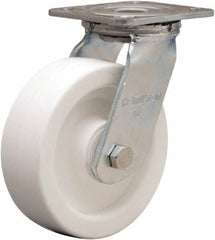 Hamilton - 6" Diam x 2" Wide x 7-1/2" OAH Top Plate Mount Swivel Caster - Polyolefin, 750 Lb Capacity, Delrin Bearing, 4 x 4-1/2" Plate - Eagle Tool & Supply