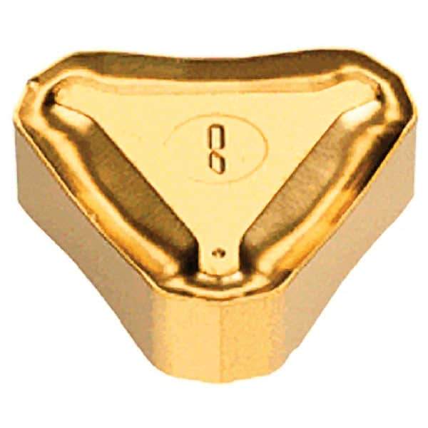 Iscar - TNHF1204 W Grade IC910 Carbide Milling Insert - AlTiN Finish, 0.187" Thick, 1/2" Inscribed Circle, 0.4mm Corner Radius - Eagle Tool & Supply