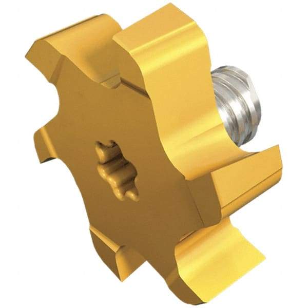 Iscar - MM TS-H Grade IC328 Carbide T-Slot Milling Tip Insert - TiCN Finish, 6 Flutes, 0.768" Cutting Diam, 0.136" Depth of Cut, 0.016" Cnr Rad - Eagle Tool & Supply