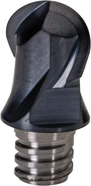 Iscar - MM EB Grade IC908 Carbide Ball Nose Milling Tip Insert - TiAlN Finish, 2 Flutes, 10mm Cutting Diam, 7mm Depth of Cut, 13mm Extension, 0.1961" Cnr Rad, 30° Helix - Eagle Tool & Supply