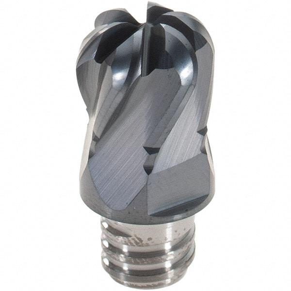 Iscar - MM ETR Grade IC908 Carbide End Milling Tip Insert - TiAlN Finish, 6 Flutes, 12mm Cutting Diam, 9mm Depth of Cut, 16.5mm Extension, 0.1575" Cnr Rad, 30° Helix - Eagle Tool & Supply