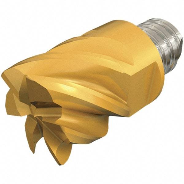Iscar - MM EC Grade IC908 Carbide End Milling Tip Insert - TiAlN Finish, 6 Flutes, 10mm Cutting Diam, 7mm Depth of Cut, 13mm Extension, 0.0394" Cnr Rad, 30° Helix - Eagle Tool & Supply
