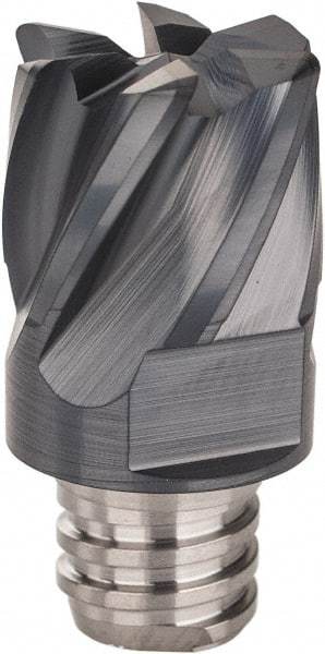 Iscar - MM EC Grade IC908 Carbide End Milling Tip Insert - TiAlN Finish, 6 Flutes, 12.7mm Cutting Diam, 9.5mm Depth of Cut, 16.5mm Extension, 0.0299" Cnr Rad, 30° Helix - Eagle Tool & Supply