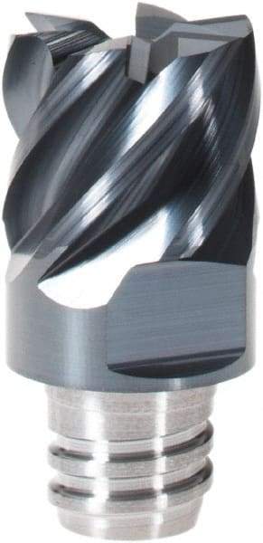 Iscar - MM EC Grade IC908 Carbide End Milling Tip Insert - TiAlN Finish, 6 Flutes, 12.7mm Cutting Diam, 9.5mm Depth of Cut, 16.5mm Extension, 45° Helix - Eagle Tool & Supply