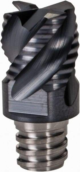 Iscar - MM ERS Grade IC908 Carbide End Milling Tip Insert - TiAlN Finish, 4 Flutes, 3/8" Cutting Diam, 0.27" Depth of Cut, 0.512" Extension, 45° Helix - Eagle Tool & Supply