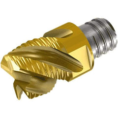 Iscar - MM EC Grade IC908 Carbide End Milling Tip Insert - TiAlN Finish, 8 Flutes, 5/8" Cutting Diam, 0.47" Depth of Cut, 0.81" Extension, 0.03" Cnr Rad, 30° Helix - Eagle Tool & Supply