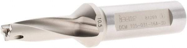 Iscar - 10.5 to 10.9mm Diam, 3xD, 31mm Max Depth, 16mm Shank Diam, 94mm OAL, Replaceable Tip Drill - IDI-SG, IDI-SK Insert, DCM Toolholder, Series ChamDrill - Eagle Tool & Supply