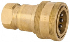 Parker - 3/4 NPTF Brass Hydraulic Hose Female Pipe Thread Coupler - 1,000 psi, 28 GPM - Eagle Tool & Supply