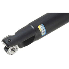 Iscar - 1-1/4" Cut Diam, 0.63" Max Depth of Cut, 1-1/4" Shank Diam, 8" OAL, Indexable Square Shoulder End Mill - Cylindrical Shank, 90° Lead Angle, Through Coolant, Series Helialu - Eagle Tool & Supply