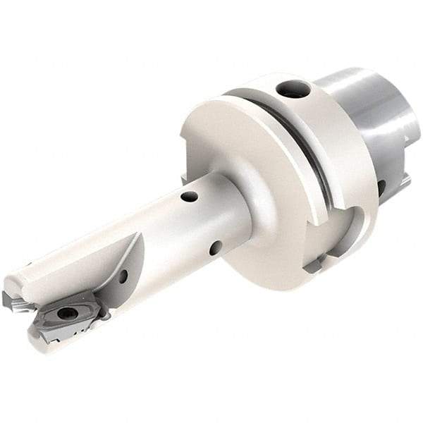 Iscar - 40mm Cut Diam, 15mm Max Depth of Cut, Indexable Square Shoulder End Mill - HM90 AXCR 1505.. Inserts, HSK63A Taper Shank, 90° Lead Angle, Through Coolant, Series Helialu - Eagle Tool & Supply