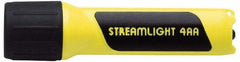 Streamlight - White LED Bulb, 67 Lumens, Industrial/Tactical Flashlight - Yellow Plastic Body, 4 AA Alkaline Batteries Included - Eagle Tool & Supply
