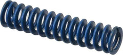 Associated Spring Raymond - 3/8" Hole Diam, 3/16" Rod Diam, 1-1/2" Free Length, Blue Die Spring - 30 Lb Max Deflection, 0.75" Max Deflection, Medium Duty, Chromium Alloy Steel - Eagle Tool & Supply