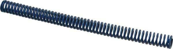 Associated Spring Raymond - 1/2" Hole Diam, 9/32" Rod Diam, 6-1/2" Free Length, Blue Die Spring - 45.5 Lb Max Deflection, 3.25" Max Deflection, Medium Duty, Chromium Alloy Steel - Eagle Tool & Supply