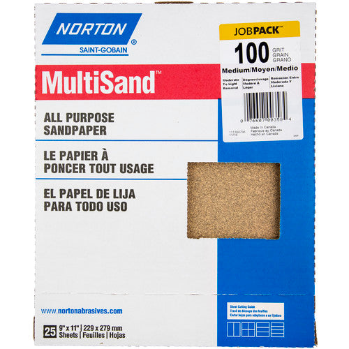 11″ × 9″ Multisand Paper Sheet 100 Grit Medium Aluminum Oxide - Eagle Tool & Supply