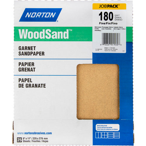 11″ × 9″ Woodsand A511 Paper Sheet 180 Grit Fine Garnet - Eagle Tool & Supply