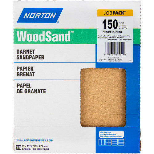 11″ × 9″ Woodsand A513 Paper Sheet 150 Grit Fine Garnet - Eagle Tool & Supply
