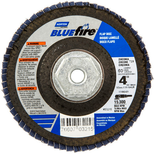 4″ × 1/4″ × 5/8″ 20X High Performance Flap Disc Type 29 60 Grit - Eagle Tool & Supply