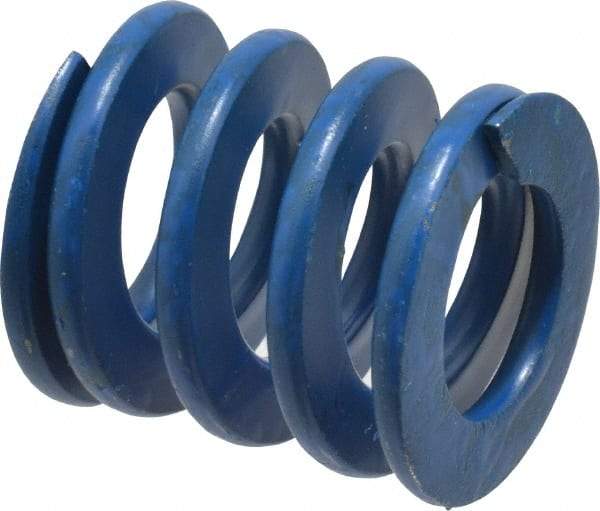Associated Spring Raymond - 1" Hole Diam, 1/2" Rod Diam, 1" Free Length, Blue Die Spring - 275 Lb Max Deflection, 0.5" Max Deflection, Medium Duty, Chromium Alloy Steel - Eagle Tool & Supply