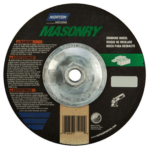 ‎7″ × 1/4″ × 5/8″-11 Non-Woven Depressed Center Wheel Type 27 24 Grit Silicon Carbide - Eagle Tool & Supply
