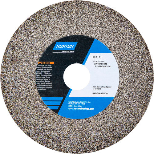 6″ × 3/4″ × 1″ Gemini Alundum Bench & Pedestal Wheel Type 01 Straight 36/46 - Eagle Tool & Supply