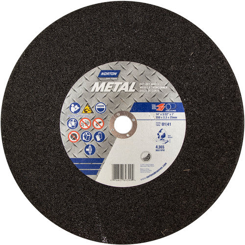 14″ × 7/64″ × 1″ Metal Chopsaw Cut-Off Wheel Type 01 Straight 36 Grit Aluminum Oxide - Eagle Tool & Supply