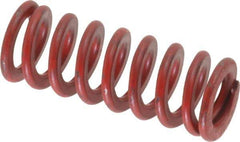 Associated Spring Raymond - 1/2" Hole Diam, 9/32" Rod Diam, 1-1/4" Free Length, Red Die Spring - 60.1 Lb Max Deflection, 0.46" Max Deflection, Medium Heavy Duty, Chromium Alloy Steel - Eagle Tool & Supply