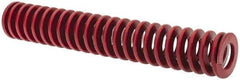 Associated Spring Raymond - 1" Hole Diam, 1/2" Rod Diam, 6" Free Length, Red Die Spring - 266.4 Lb Max Deflection, 2.22" Max Deflection, Medium Heavy Duty, Chromium Alloy Steel - Eagle Tool & Supply