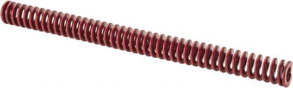 Associated Spring Raymond - 1" Hole Diam, 1/2" Rod Diam, 12" Free Length, Red Die Spring - 275.3 Lb Max Deflection, 4.44" Max Deflection, Medium Heavy Duty, Chromium Alloy Steel - Eagle Tool & Supply