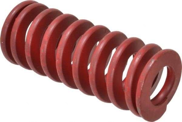 Associated Spring Raymond - 1-1/4" Hole Diam, 5/8" Rod Diam, 3" Free Length, Red Die Spring - 568.3 Lb Max Deflection, 1.11" Max Deflection, Medium Heavy Duty, Chromium Alloy Steel - Eagle Tool & Supply