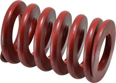 Associated Spring Raymond - 2" Hole Diam, 1" Rod Diam, 3" Free Length, Red Die Spring - 1065.6 Lb Max Deflection, 1.11" Max Deflection, Medium Heavy Duty, Chromium Alloy Steel - Eagle Tool & Supply