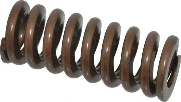 Associated Spring Raymond - 1" Hole Diam, 1/2" Rod Diam, 2-1/2" Free Length, Gold Die Spring - 510 Lb Max Deflection, 0.75" Max Deflection, Heavy Duty, Chromium Alloy Steel - Eagle Tool & Supply