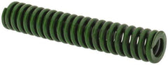 Associated Spring Raymond - 3/8" Hole Diam, 3/16" Rod Diam, 2" Free Length, Green Die Spring - 45 Lb Max Deflection, 0.5" Max Deflection, Extra Heavy Duty, Chromium Alloy Steel - Eagle Tool & Supply