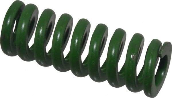 Associated Spring Raymond - 3/4" Hole Diam, 3/8" Rod Diam, 2" Free Length, Green Die Spring - 340 Lb Max Deflection, 0.5" Max Deflection, Extra Heavy Duty, Chromium Alloy Steel - Eagle Tool & Supply
