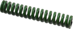 Associated Spring Raymond - 3/4" Hole Diam, 3/8" Rod Diam, 4" Free Length, Green Die Spring - 300 Lb Max Deflection, 1" Max Deflection, Extra Heavy Duty, Chromium Alloy Steel - Eagle Tool & Supply