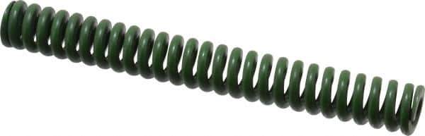 Associated Spring Raymond - 3/4" Hole Diam, 3/8" Rod Diam, 6" Free Length, Green Die Spring - 292.5 Lb Max Deflection, 1.5" Max Deflection, Extra Heavy Duty, Chromium Alloy Steel - Eagle Tool & Supply