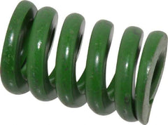 Associated Spring Raymond - 1" Hole Diam, 1/2" Rod Diam, 1-1/2" Free Length, Green Die Spring - 600 Lb Max Deflection, 0.38" Max Deflection, Extra Heavy Duty, Chromium Alloy Steel - Eagle Tool & Supply