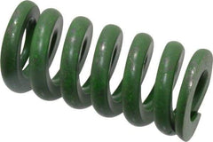 Associated Spring Raymond - 1" Hole Diam, 1/2" Rod Diam, 2" Free Length, Green Die Spring - 580 Lb Max Deflection, 0.5" Max Deflection, Extra Heavy Duty, Chromium Alloy Steel - Eagle Tool & Supply