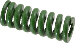 Associated Spring Raymond - 1" Hole Diam, 1/2" Rod Diam, 2-1/2" Free Length, Green Die Spring - 560 Lb Max Deflection, 0.63" Max Deflection, Extra Heavy Duty, Chromium Alloy Steel - Eagle Tool & Supply