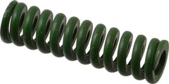 Associated Spring Raymond - 1" Hole Diam, 1/2" Rod Diam, 3-1/2" Free Length, Green Die Spring - 546 Lb Max Deflection, 0.88" Max Deflection, Extra Heavy Duty, Chromium Alloy Steel - Eagle Tool & Supply