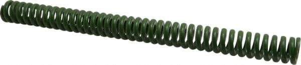 Associated Spring Raymond - 1" Hole Diam, 1/2" Rod Diam, 12" Free Length, Green Die Spring - 528 Lb Max Deflection, 3" Max Deflection, Extra Heavy Duty, Chromium Alloy Steel - Eagle Tool & Supply