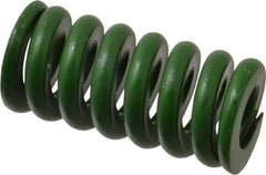 Associated Spring Raymond - 1-1/4" Hole Diam, 5/8" Rod Diam, 2-1/2" Free Length, Green Die Spring - 900 Lb Max Deflection, 0.63" Max Deflection, Extra Heavy Duty, Chromium Alloy Steel - Eagle Tool & Supply