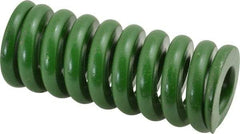 Associated Spring Raymond - 1-1/4" Hole Diam, 5/8" Rod Diam, 3" Free Length, Green Die Spring - 888 Lb Max Deflection, 0.75" Max Deflection, Extra Heavy Duty, Chromium Alloy Steel - Eagle Tool & Supply