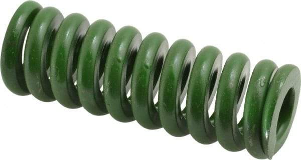 Associated Spring Raymond - 1-1/4" Hole Diam, 5/8" Rod Diam, 3-1/2" Free Length, Green Die Spring - 882 Lb Max Deflection, 0.88" Max Deflection, Extra Heavy Duty, Chromium Alloy Steel - Eagle Tool & Supply