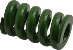 Associated Spring Raymond - 1-1/2" Hole Diam, 3/4" Rod Diam, 2-1/2" Free Length, Green Die Spring - 1840 Lb Max Deflection, 0.63" Max Deflection, Extra Heavy Duty, Chromium Alloy Steel - Eagle Tool & Supply