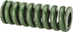 Associated Spring Raymond - 1-1/2" Hole Diam, 3/4" Rod Diam, 4" Free Length, Green Die Spring - 1712 Lb Max Deflection, 1" Max Deflection, Extra Heavy Duty, Chromium Alloy Steel - Eagle Tool & Supply