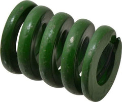 Associated Spring Raymond - 2" Hole Diam, 1" Rod Diam, 2-1/2" Free Length, Green Die Spring - 2385 Lb Max Deflection, 0.63" Max Deflection, Extra Heavy Duty, Chromium Alloy Steel - Eagle Tool & Supply